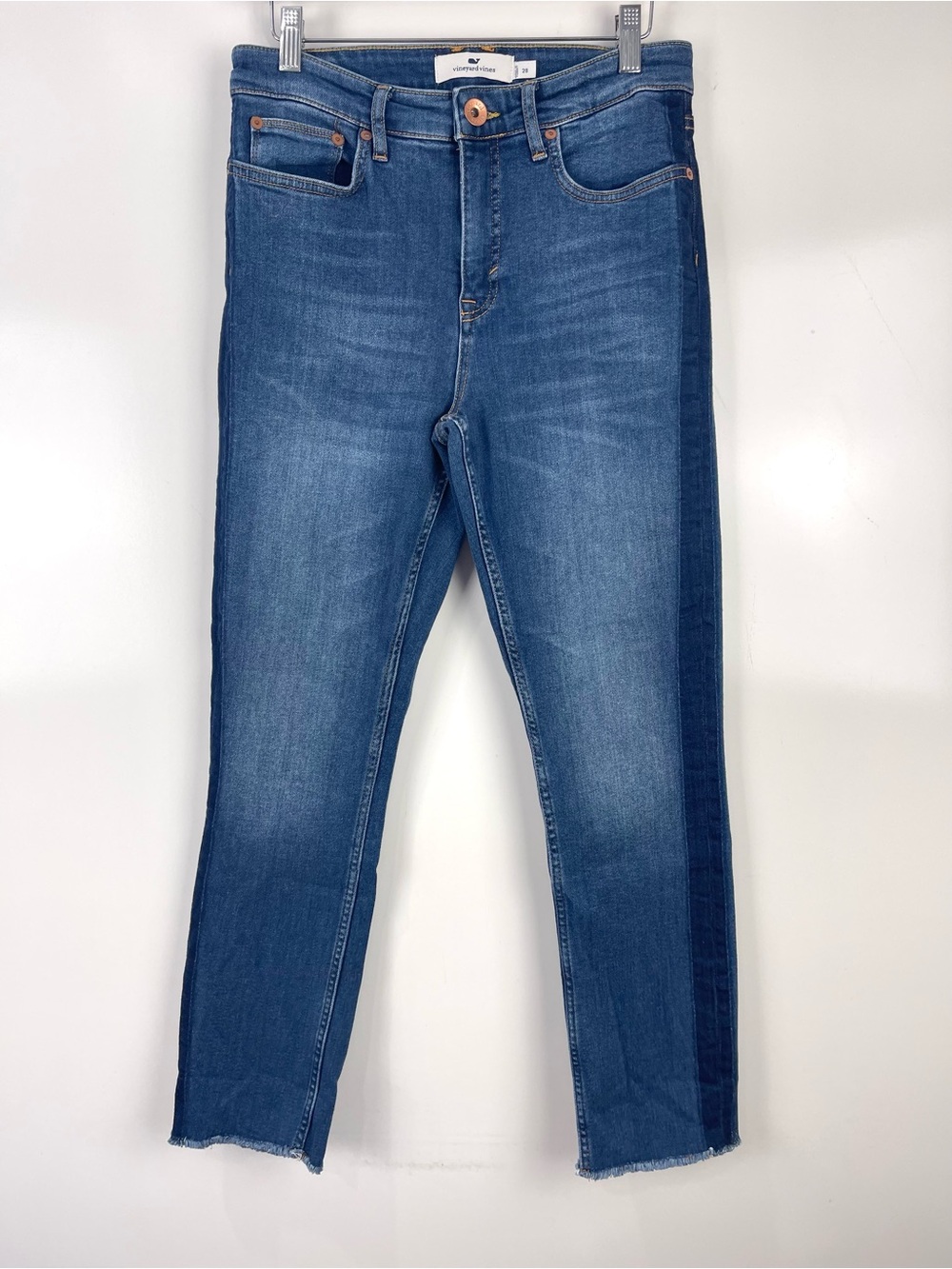 Vineyard Vines High Rise Straight Crop Jeans Women's Size 28 Classic Blue Denim